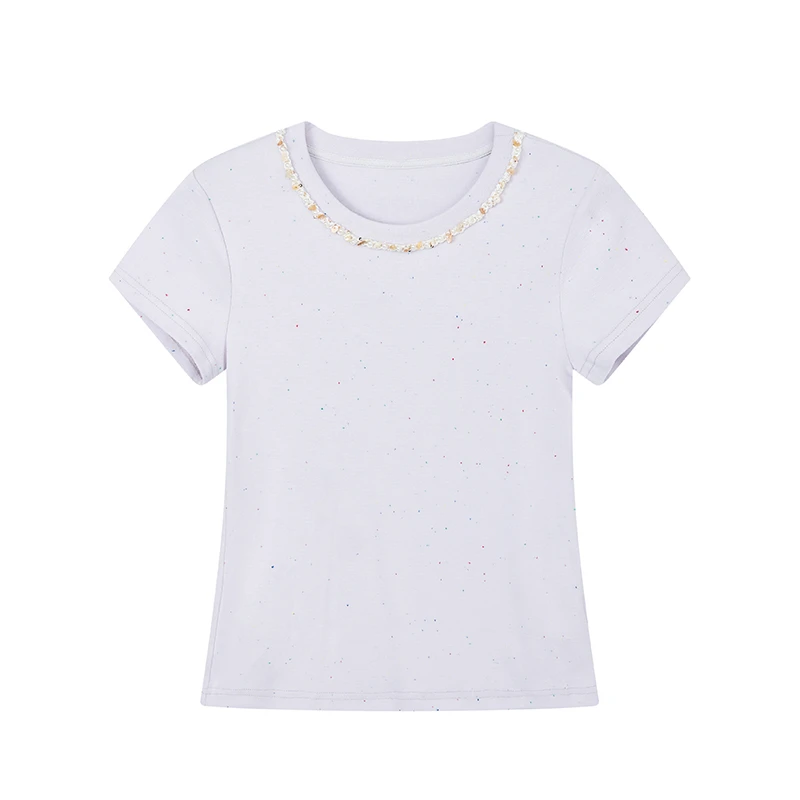 【九月专属】重工钉珠装饰T恤W6840