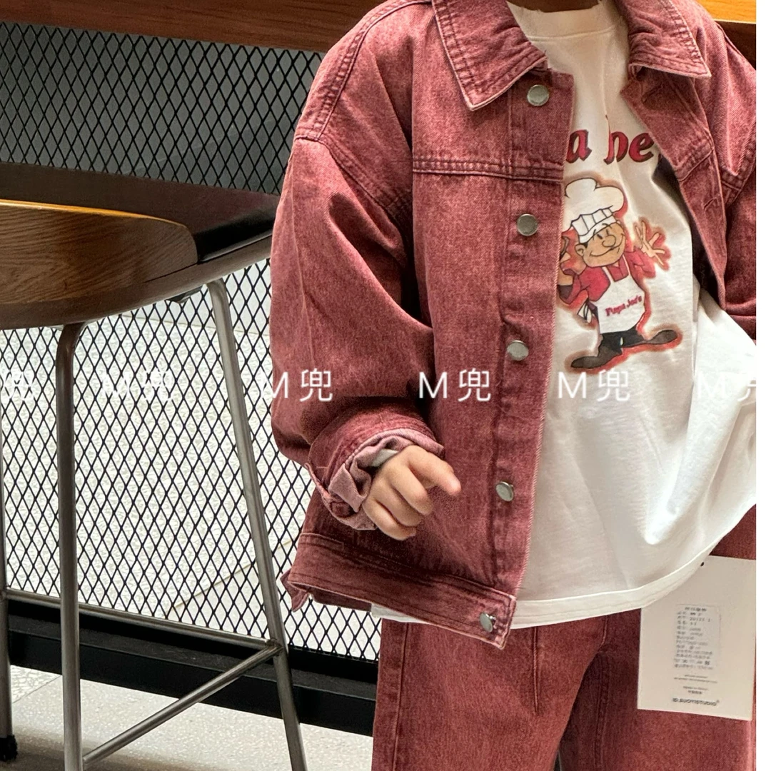 SUOYI春季新款厨师款印花男女同款儿童上衣t