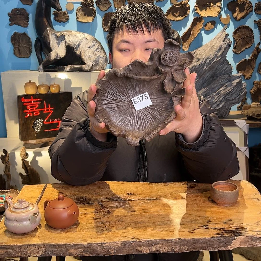 【闪购商品】木375号老乌木雕花果盘