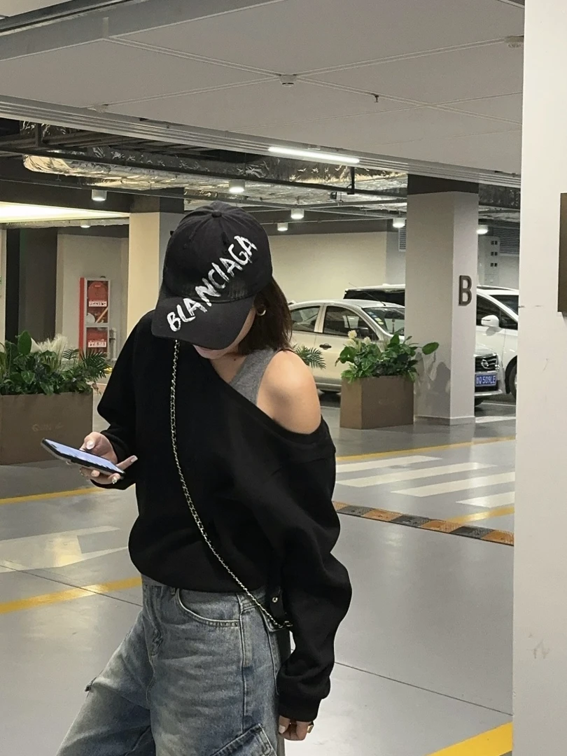 【U娜】百搭复古洗水字母涂鸦鸭舌帽