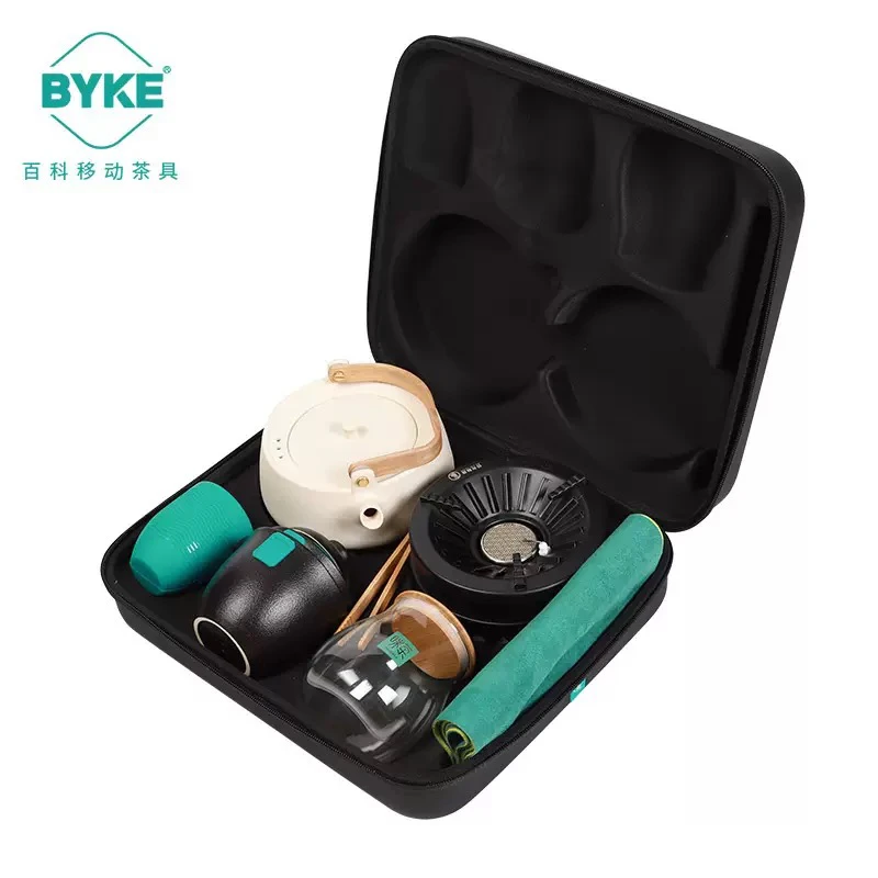 百科户外旅行喝茶煮鉴茶户外整套茶具套装便携旅行煮茶快客杯