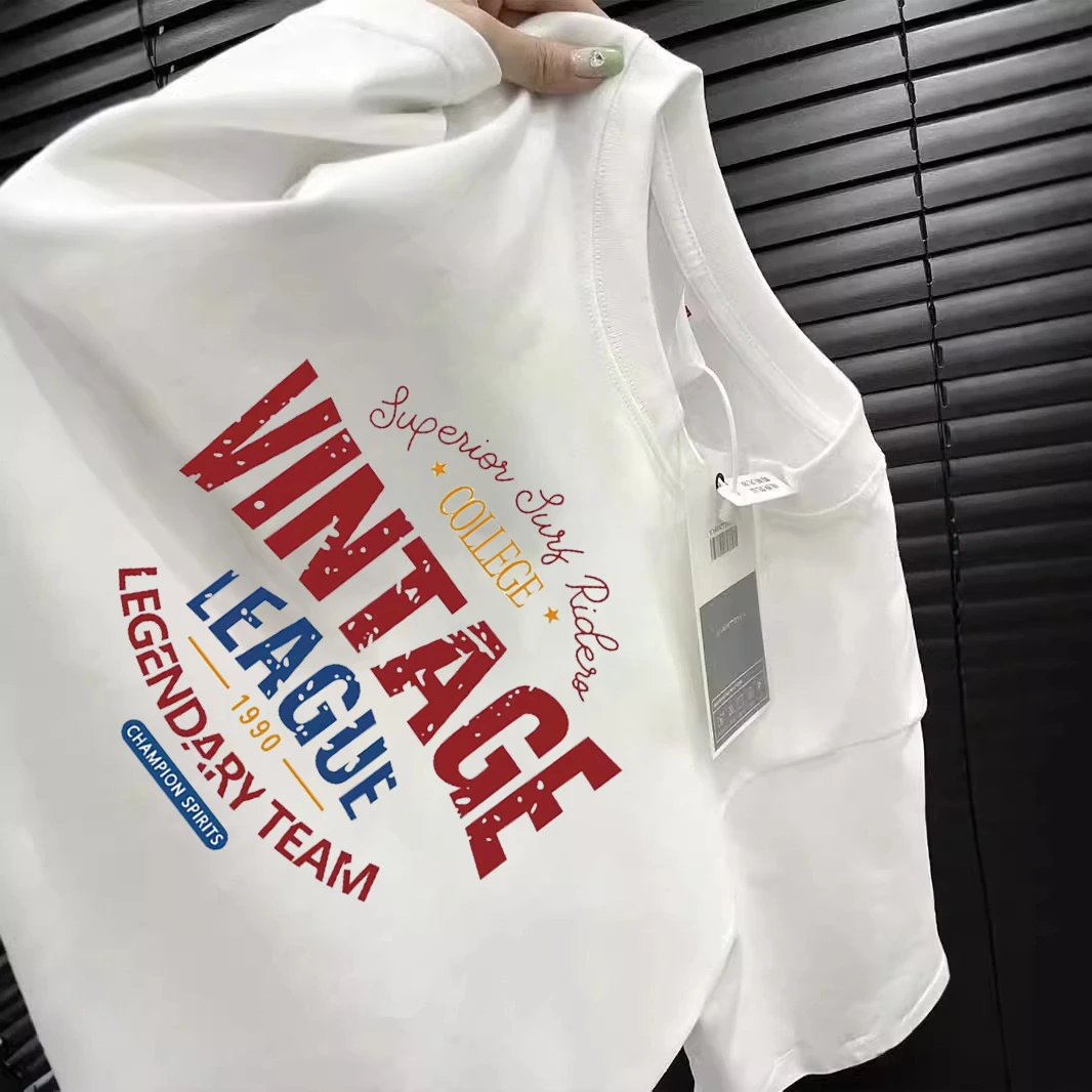 美式复古短袖t恤女夏季新款内搭小众字母印花宽松休闲上衣打底衫