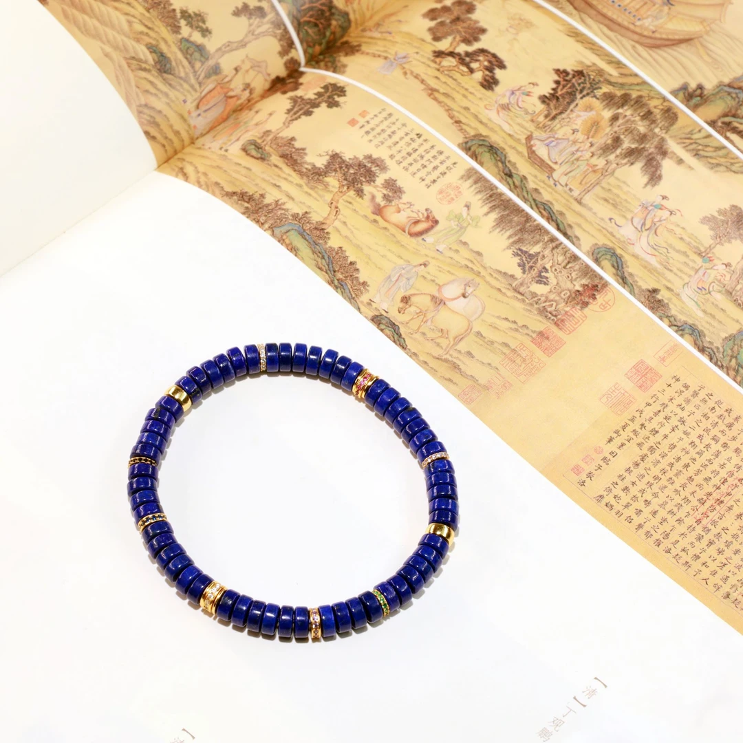 青金直语·华瑞凝祥-安平康健|佑亨通|事有成-青金石直切珠手串