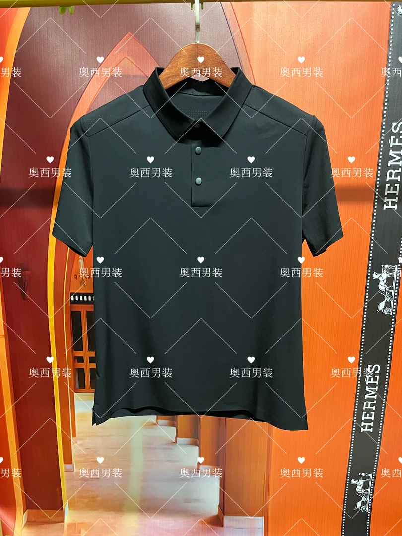 薄款通用翻领短袖夏季休闲T恤潮流运动轻奢商务春夏男款上衣