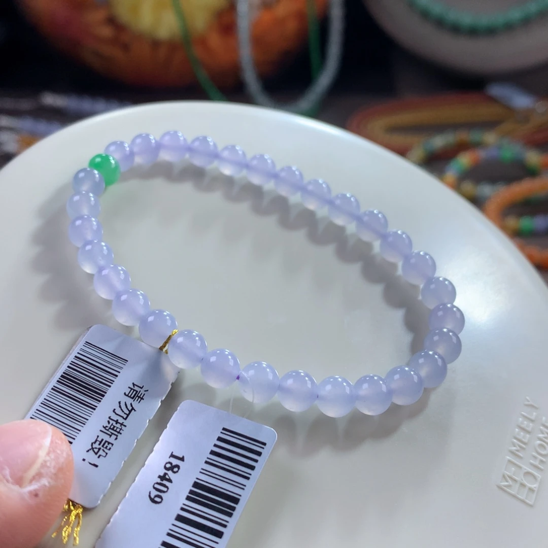 翡翠未镶嵌手链性价比起胶冰紫单圈卡5.4~6