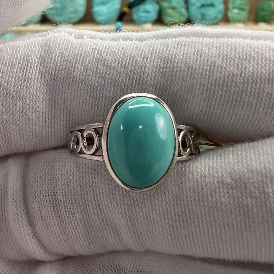 银S925镶嵌绿松石戒指
