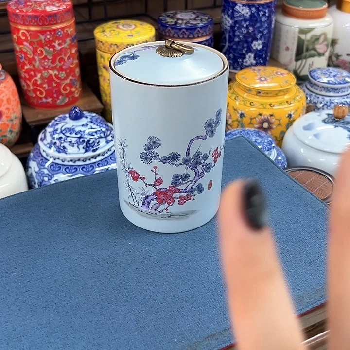 瓷片茶叶罐密封罐陶瓷