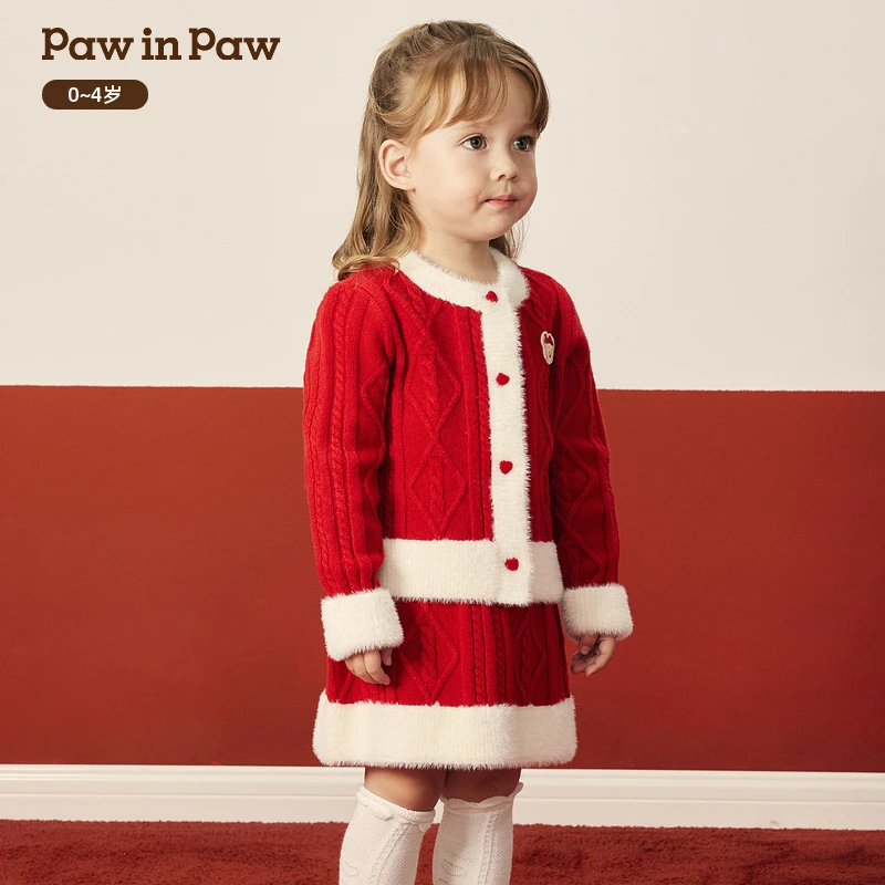 25年冬季新款女宝宝圣诞毛织套装可爱精致PCSKF4C81E