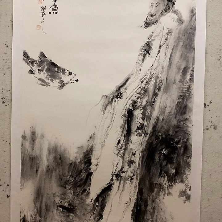 国画水墨丹青画卷作品