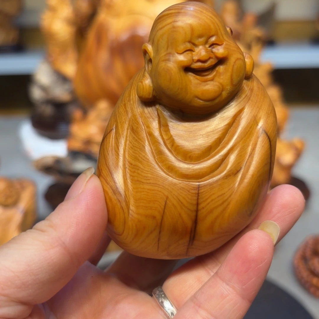 木太行崖柏弥勒佛