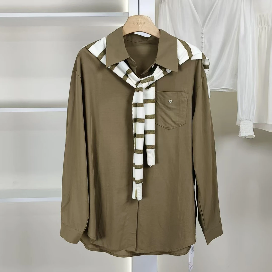 麦迪尚品【夕Y】50909248 春季简约披肩长袖衬衫品牌女装