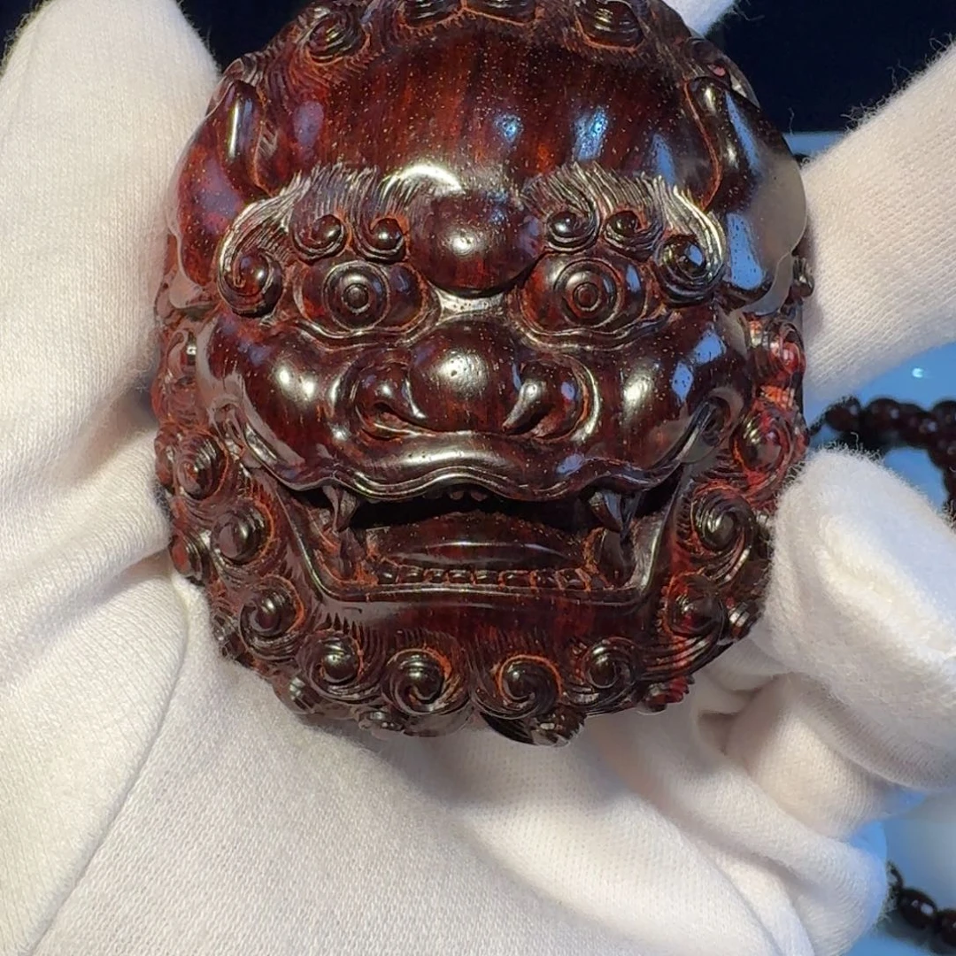 L***z手串/手链小叶紫檀日本三味线琴天神高品质纯手工雕刻唐狮