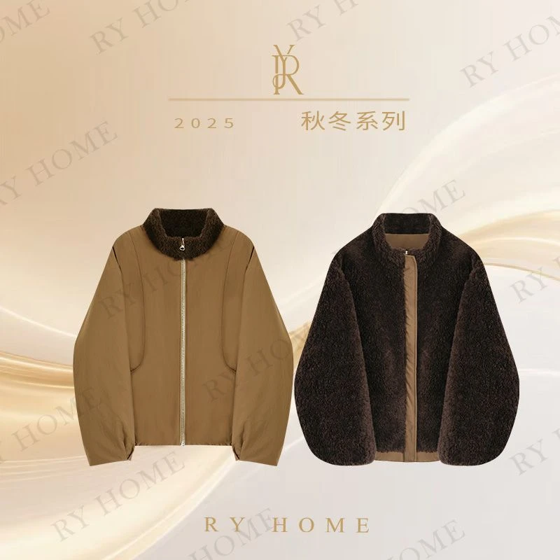 【容雨RYHOME】100%绵羊毛S秋冬时尚高级感两面穿外套253W2547