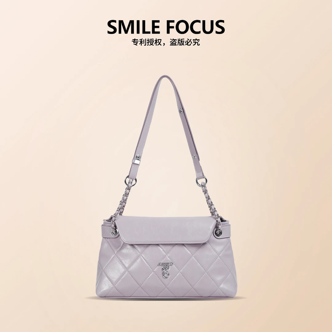 SMILE FOCUS/新品百搭女士链条包休闲菱格单肩包斜挎包女友（3442）