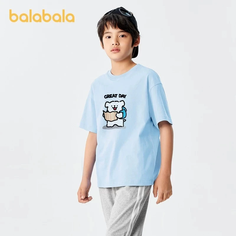 巴拉巴拉童装新款联名中大童短袖t恤棉 202224117227