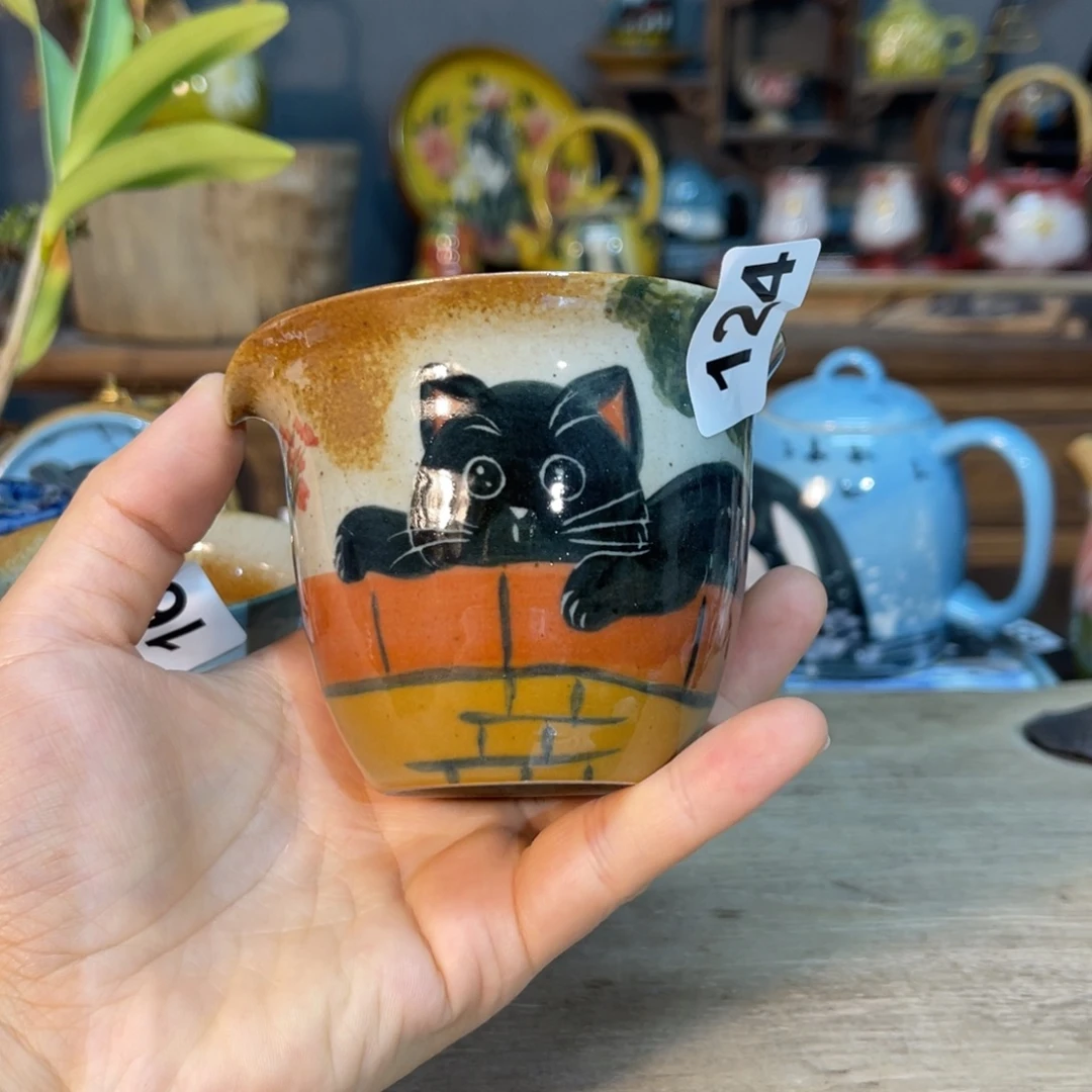 壶素浅陶瓷手工手绘