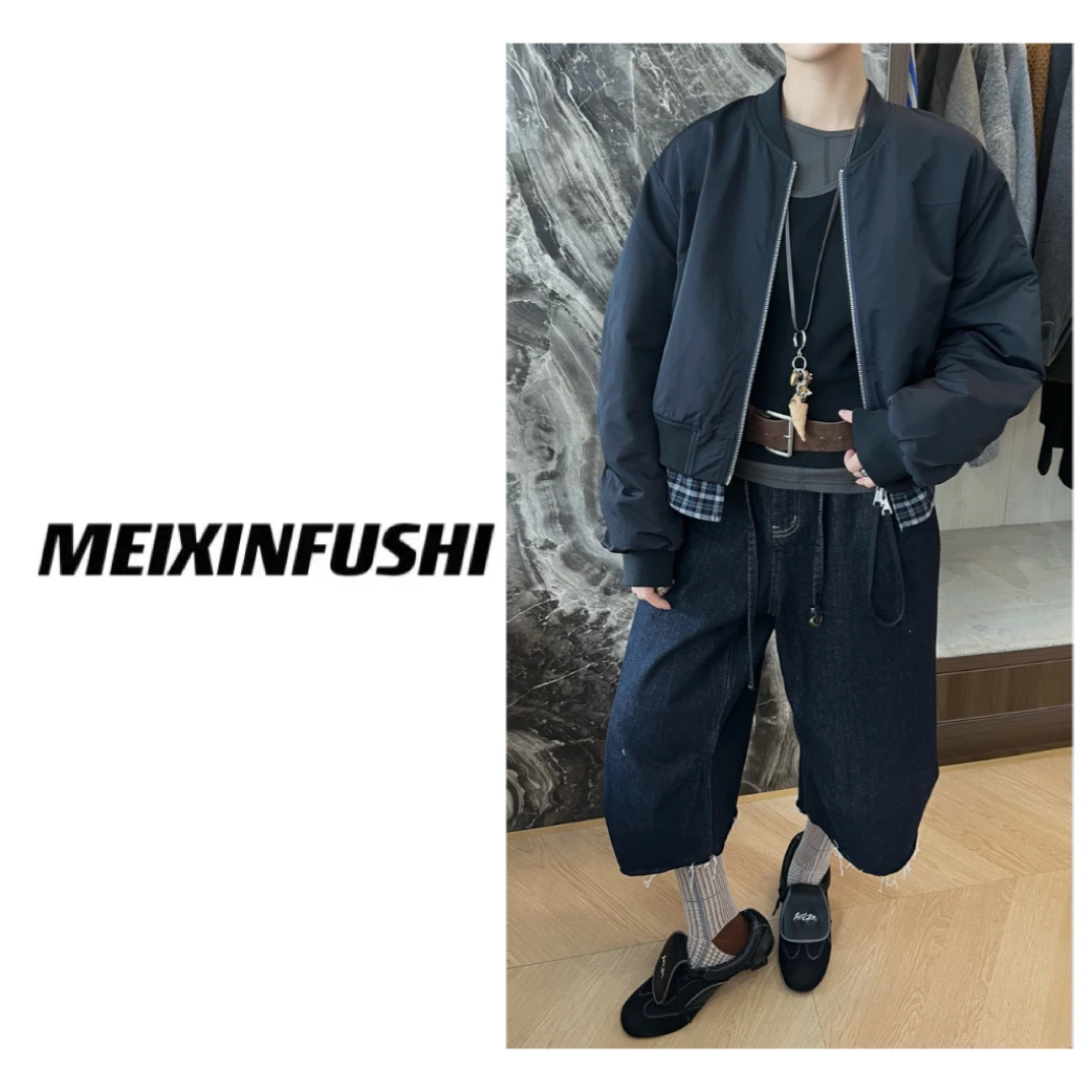 【Mei Xin】下摆拼接格子棒球服外套/9801/D