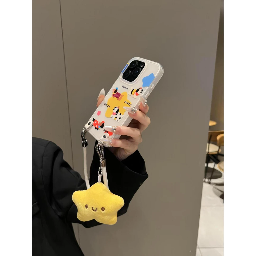 星星腊肠狗适用苹果全系列手机壳磨砂肤感防摔设计iPhone16