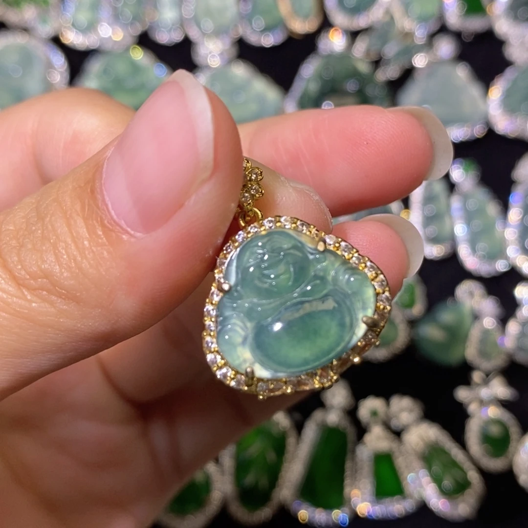 翡翠未镶嵌颈饰天然