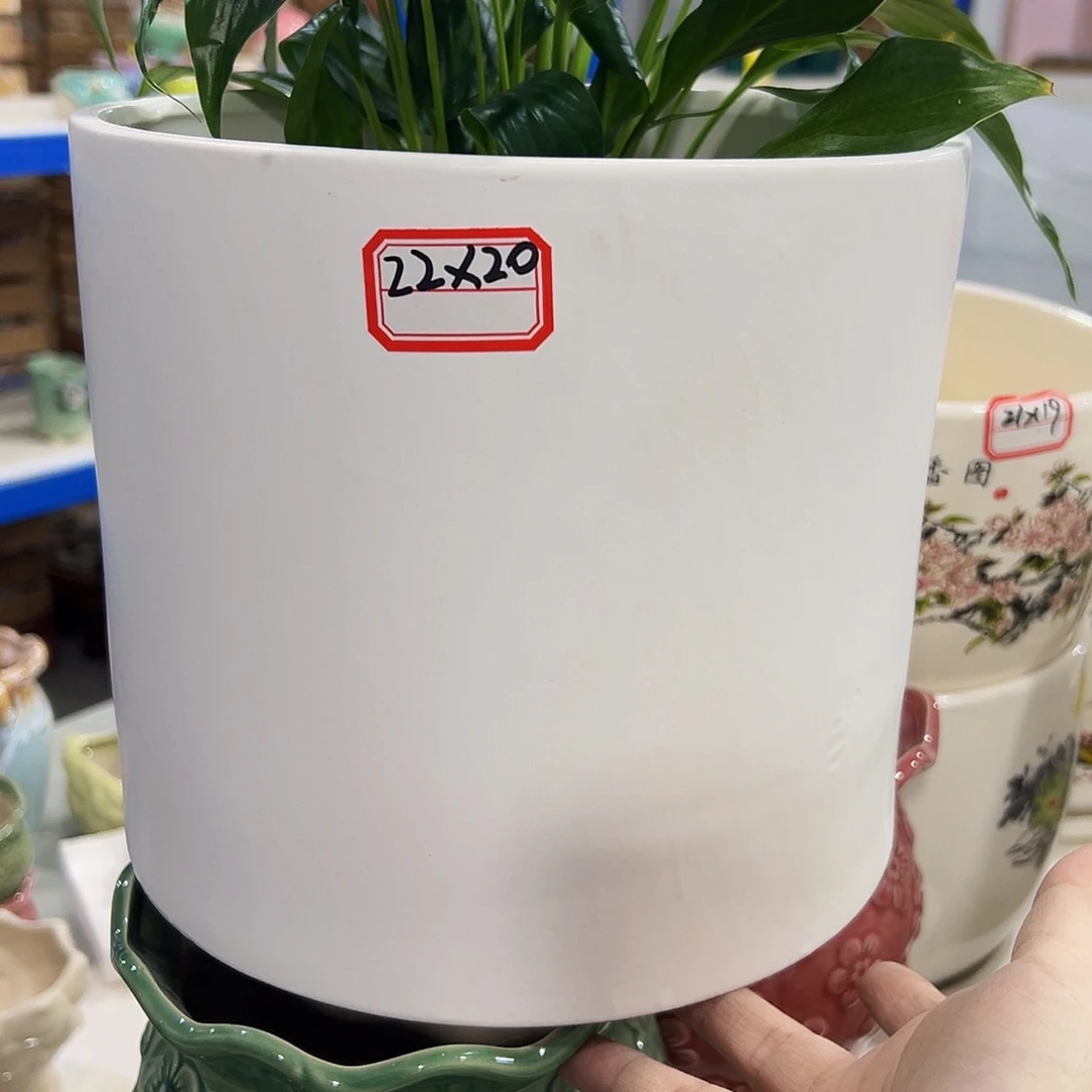外贸尾单陶瓷花盆