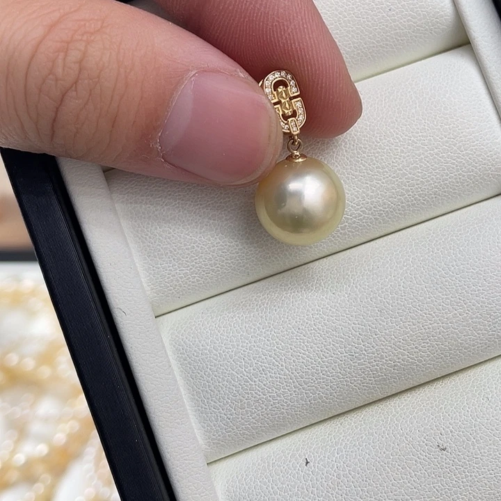 吊坠(不含链)18K金镶嵌海水珍珠