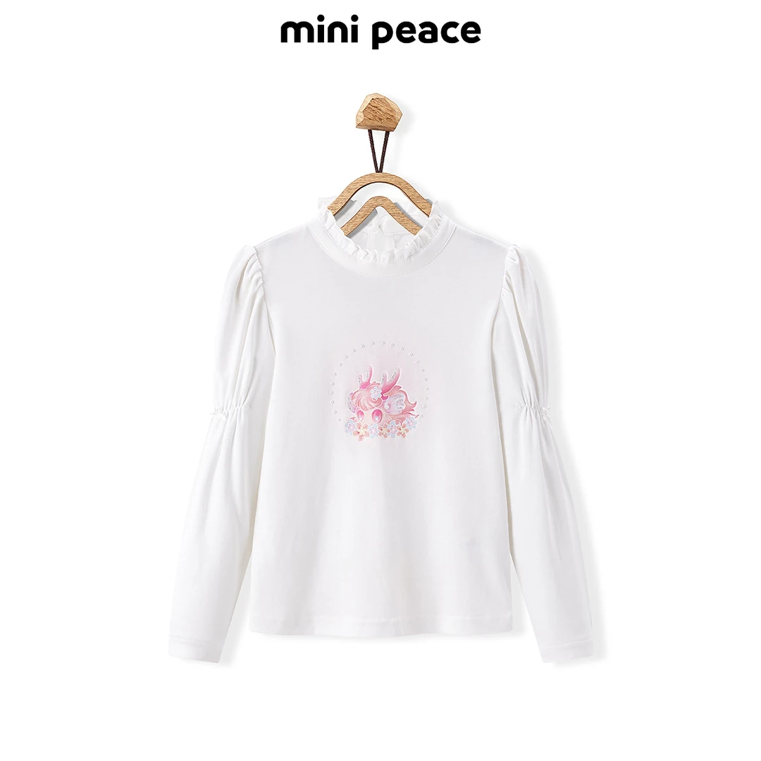MINIPEACE太平鸟童装女童基础打底衫长袖T恤秋装新年新款