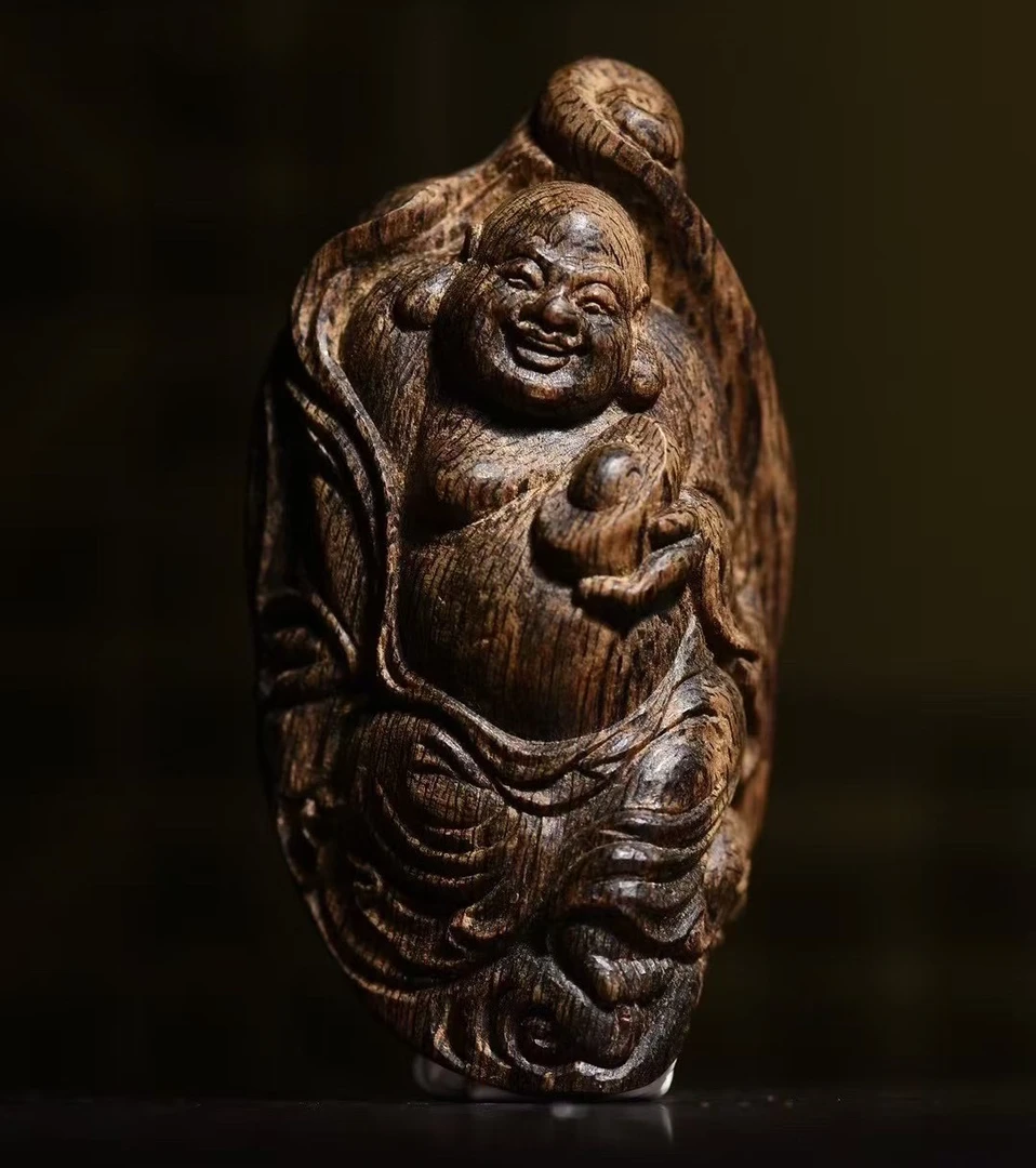 达拉干软丝沉水沉香吊坠挂件19.5克