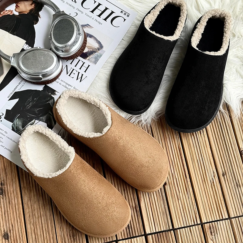 鞋子男款2025冬季新款加绒小土豆懒人穆勒鞋勃肯鞋保暖包头拖鞋潮