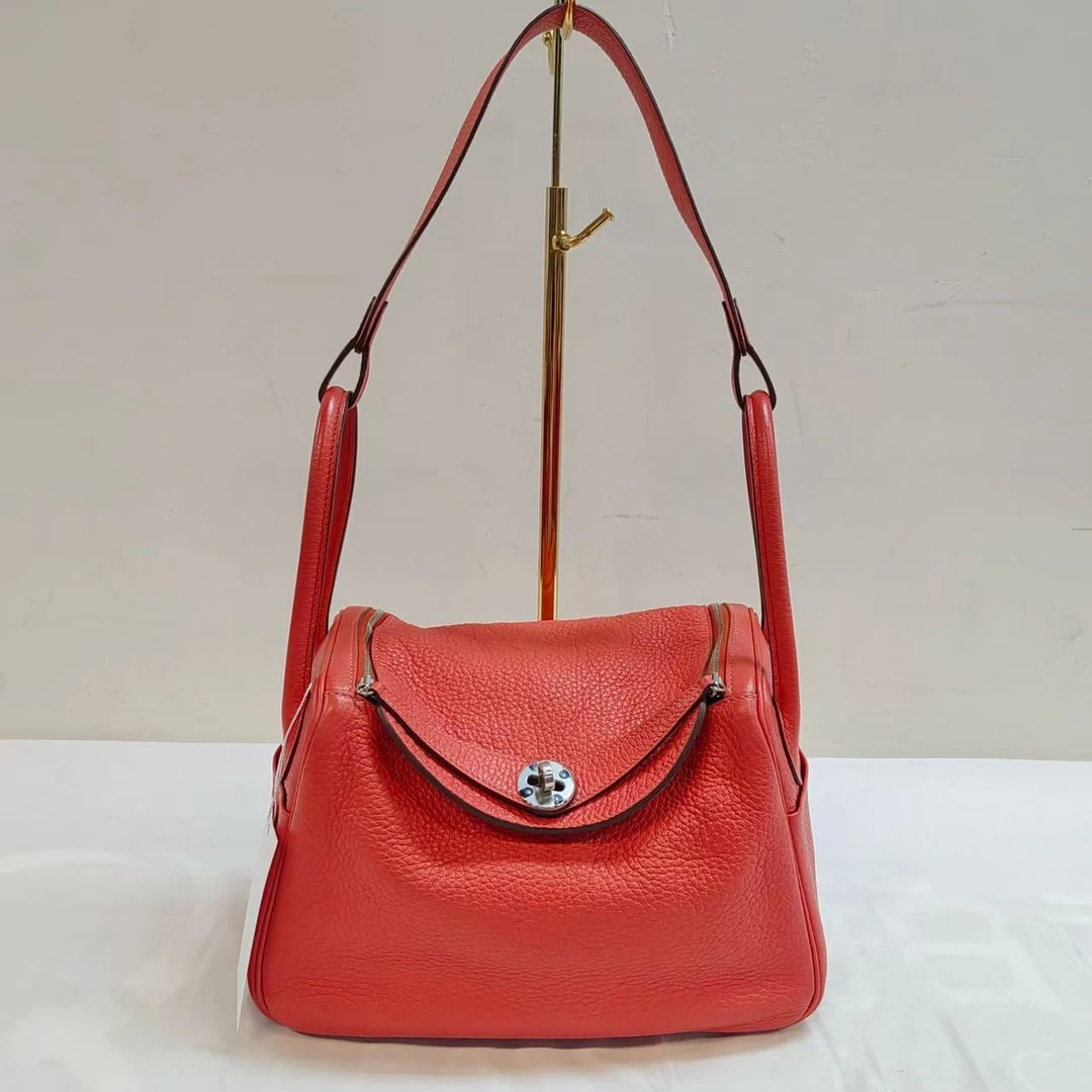 95新 Hermes/爱马仕 35-19 lindy26斋普尔粉T刻tc皮银扣