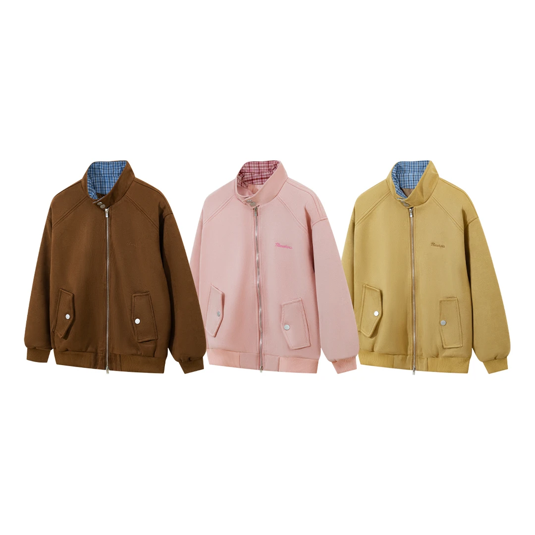 NIZHESI秋季拼格子男女同款情侣装慵懒老钱风松弛感宽松夹克外套