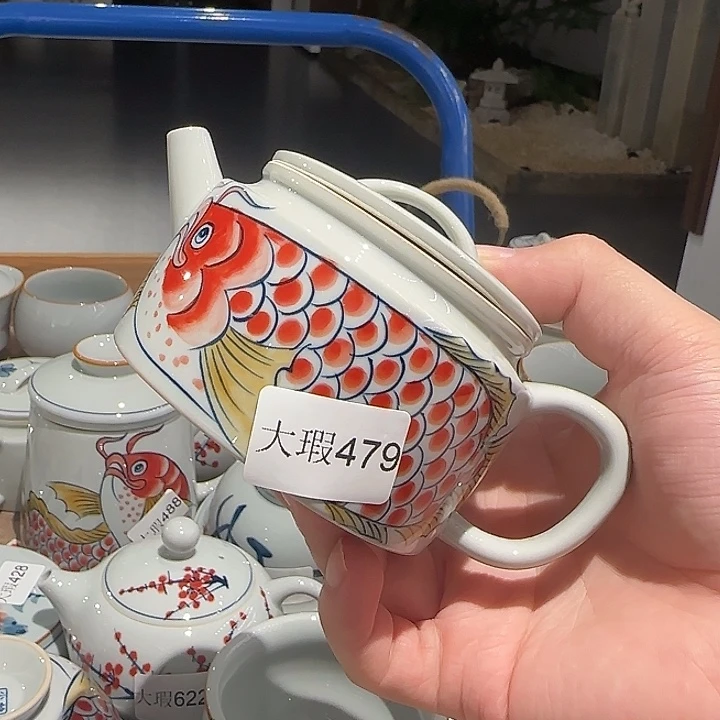 釉下手绘茶具微瑕