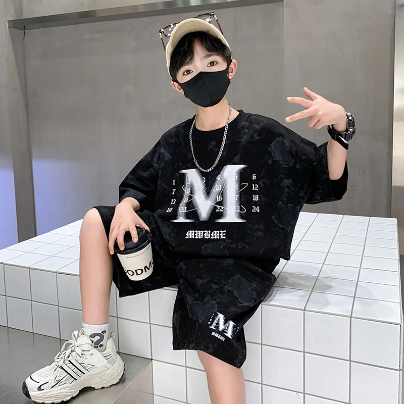 男童夏季套装酷帅2025新款儿童夏装短袖运动服中大童夏款衣服薄款