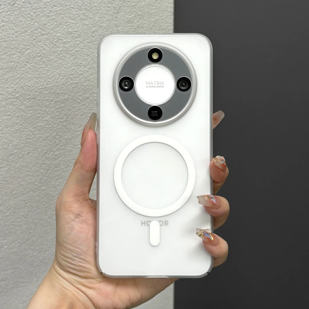 超薄磨砂磁吸适用荣耀x70手机壳半透明冰雾肤感x60简约情侣防摔壳