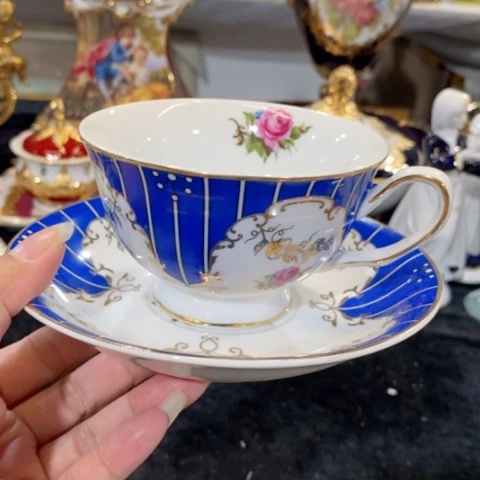 瓷片蓝色咖啡杯碟1111