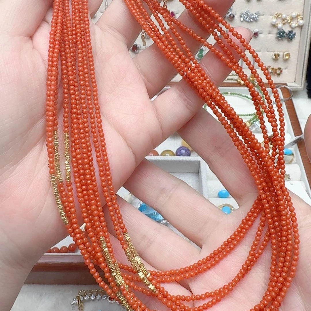 南红玛瑙颈饰银S925镶嵌发一件