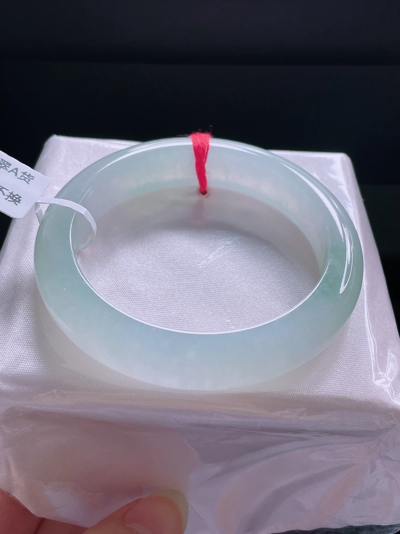 冰种晴底54.6圈正圈优雅气质时尚正品天然缅甸翡翠A货手镯