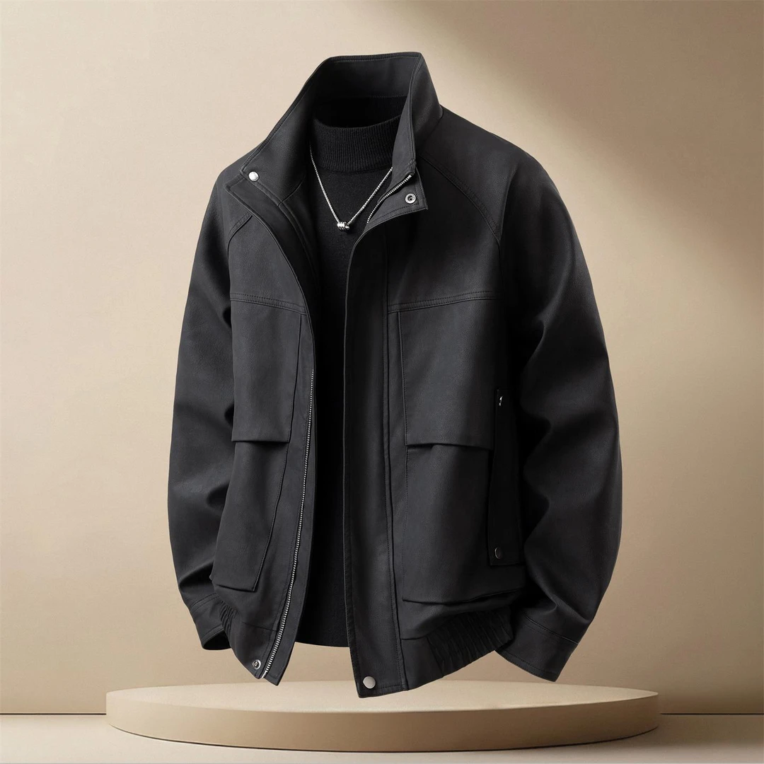 夹克男款爆款2025新款潮男高品质潮流立领保暖加绒痞帅纯色外套