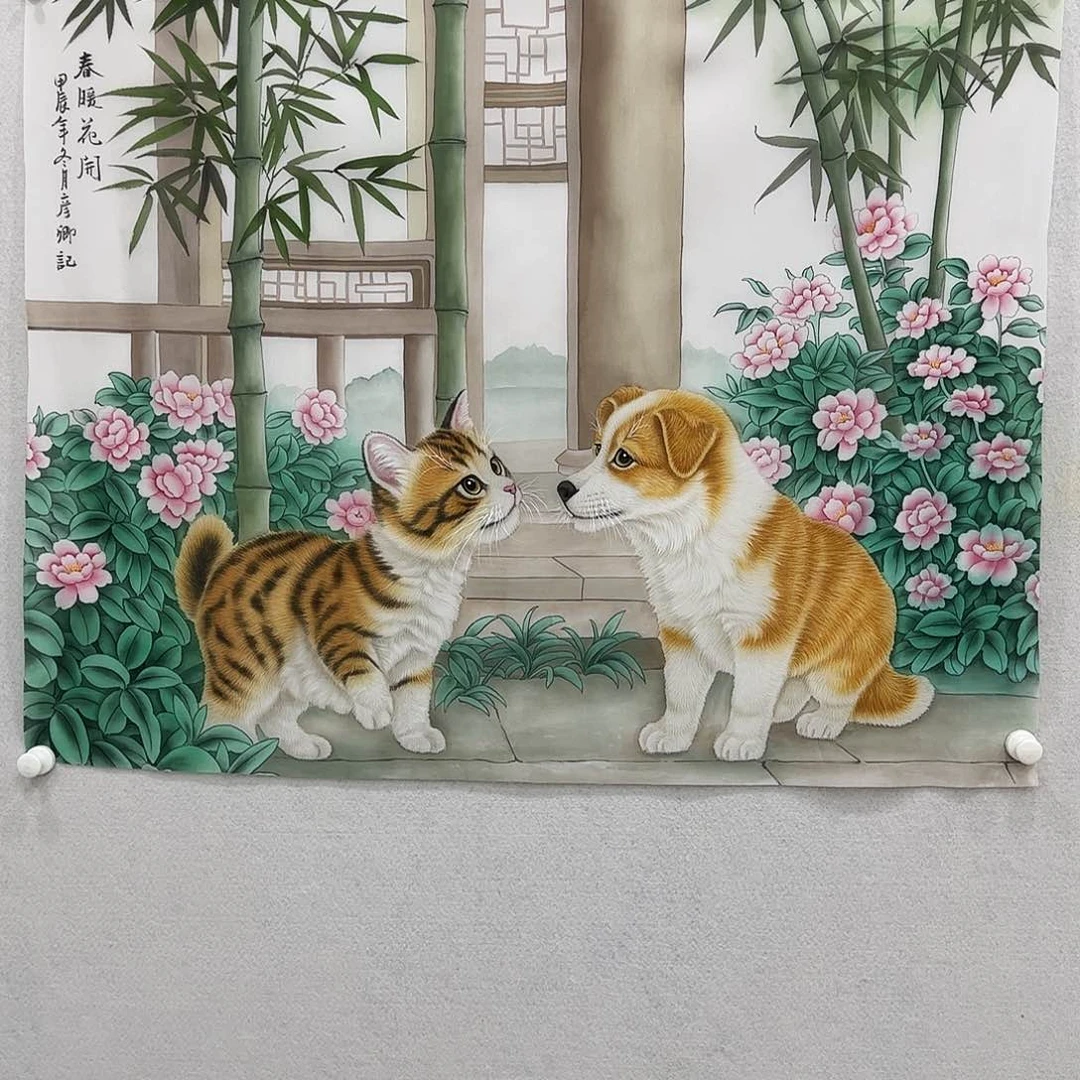 国画9*8精品动物丝绢