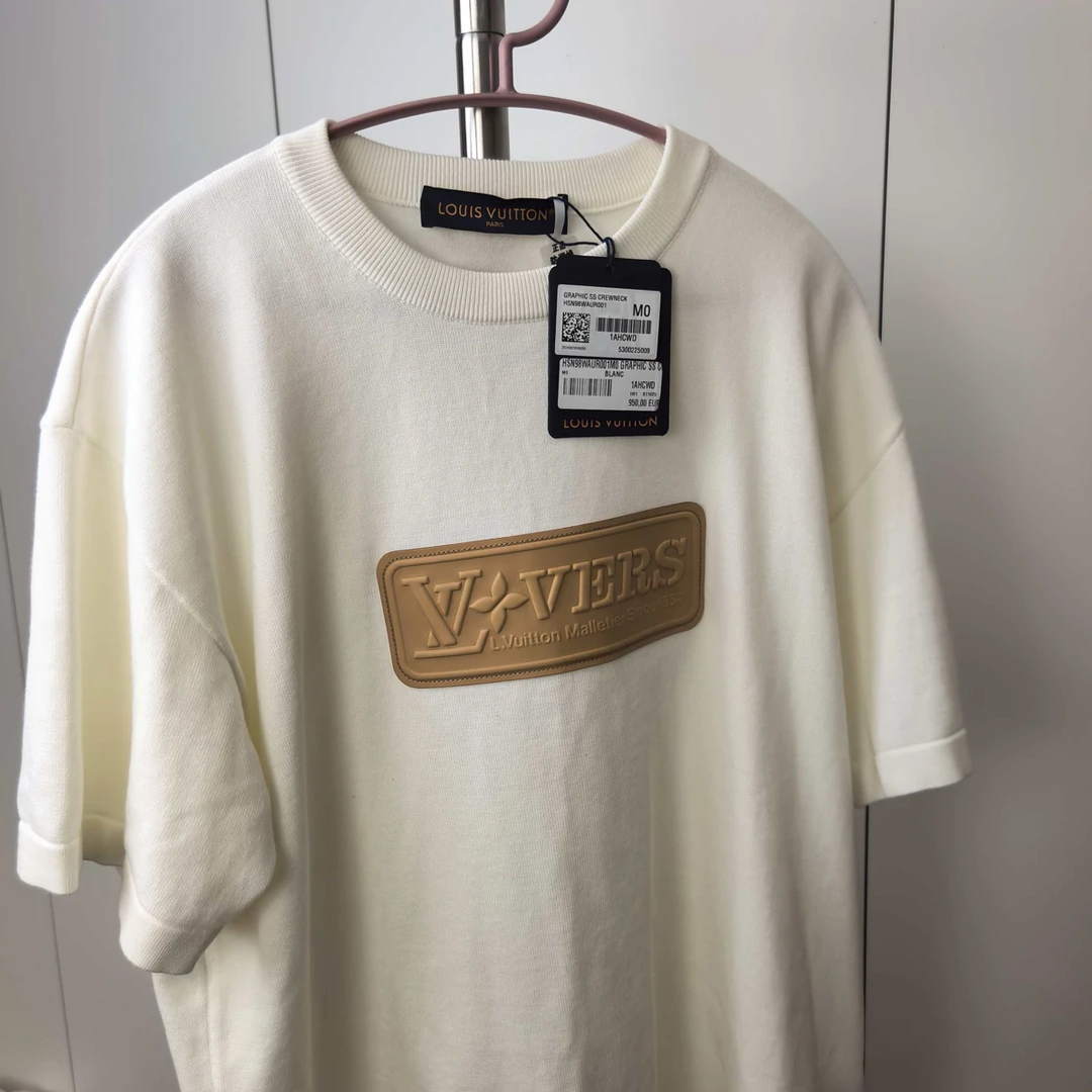 未使用 LouisVuitton/路易威登 SS25春夏系列贴饰棉质T恤男款白色