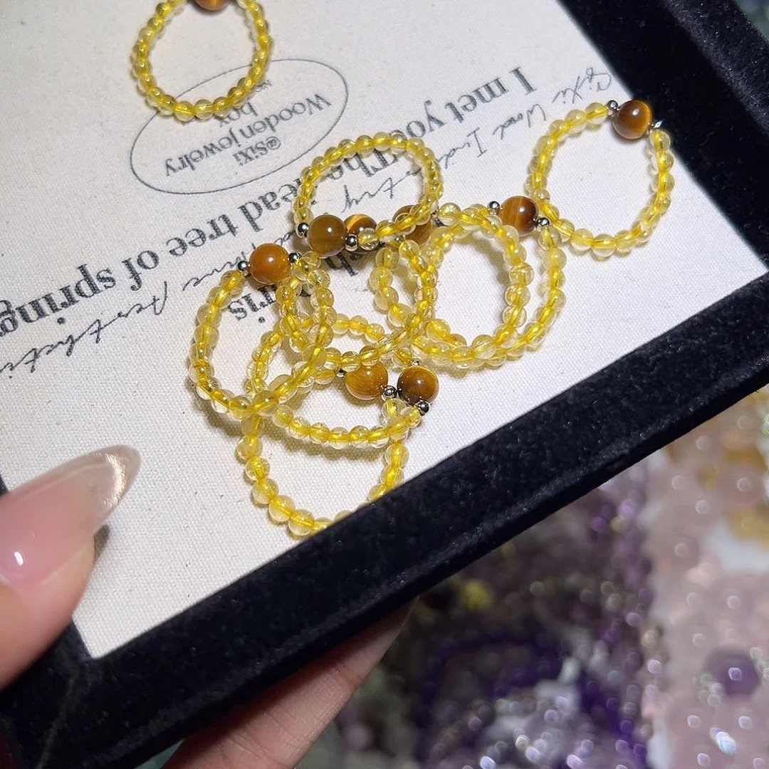 水晶手链未镶嵌金发戒指