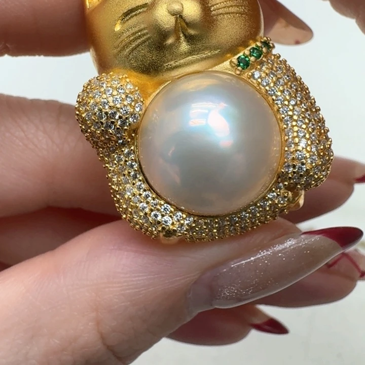 拼合珍珠（马贝珠）颈饰银S925镶嵌