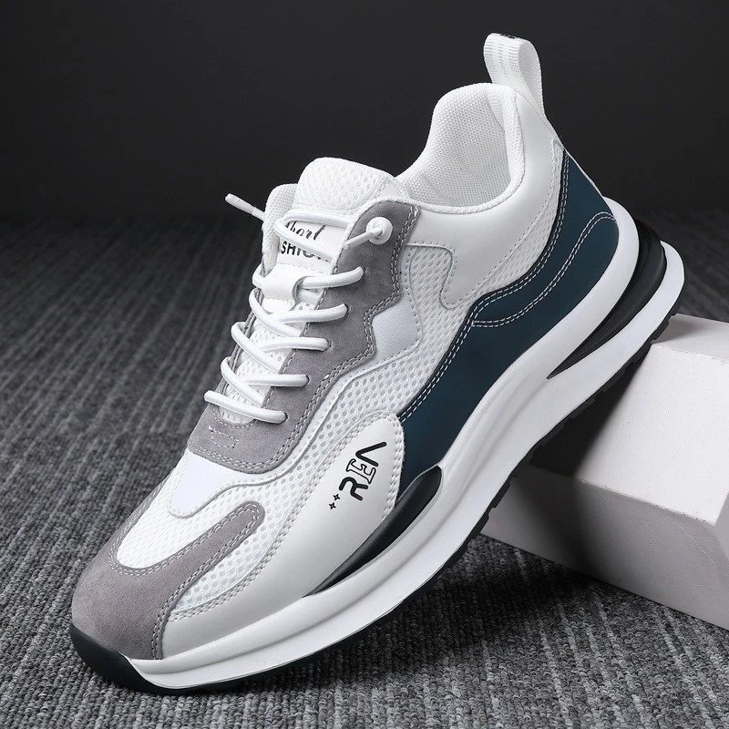 高档男式夏季新款运动鞋潮流休闲跑步鞋网面轻便板鞋厚底老爹鞋