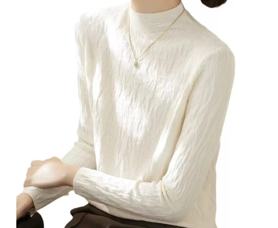 打底衫显瘦半高领针织时尚百搭修身洋气女士长袖