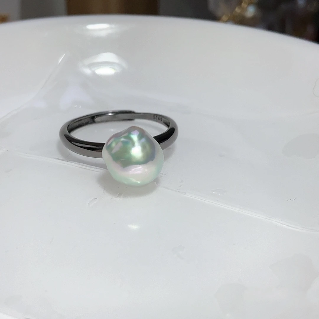 海水珍珠戒指银S925镶嵌