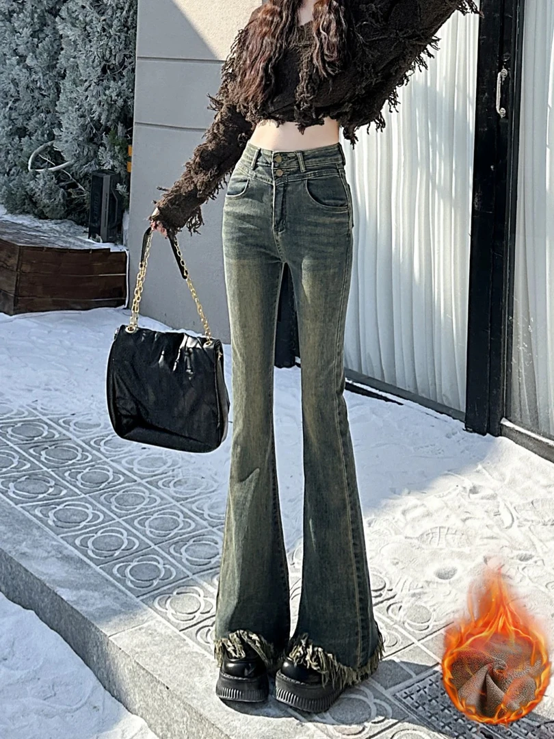 高腰直筒长裤阔腿裤宽松韩版高街风牛仔裤1564