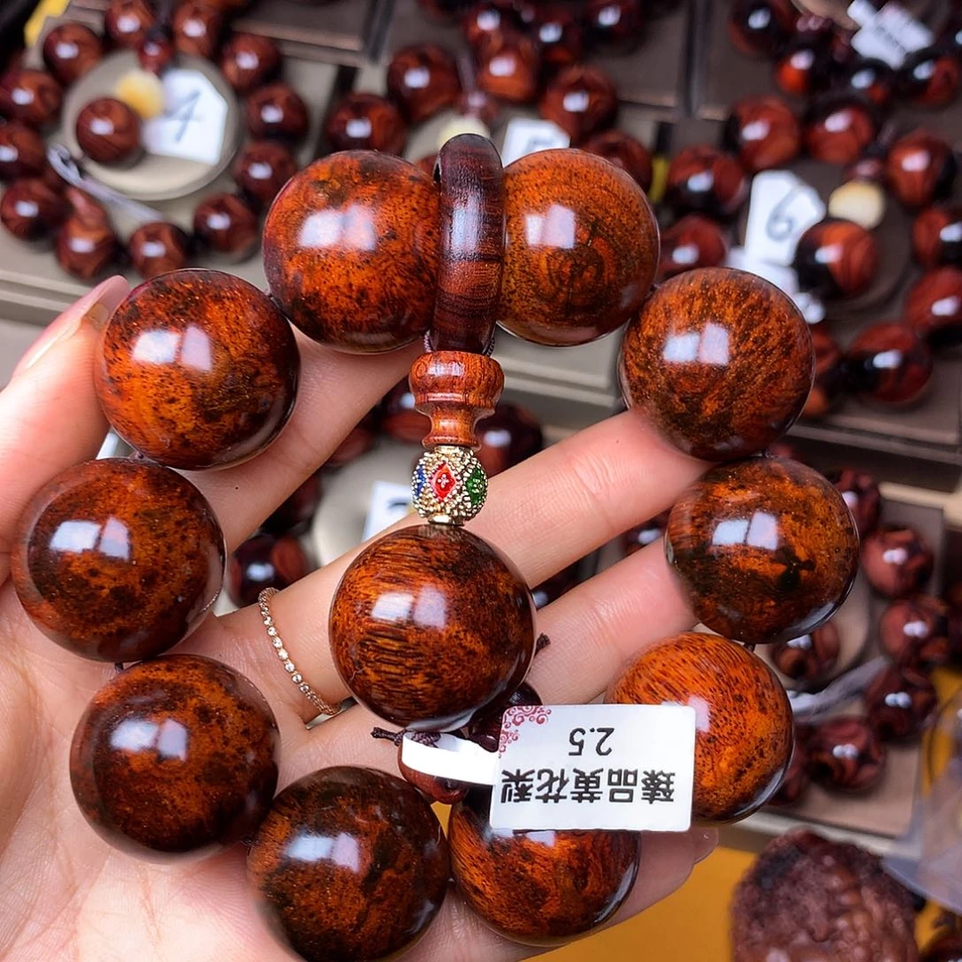 花梨木类手串/手链高货瘤疤紫油梨土埋料25