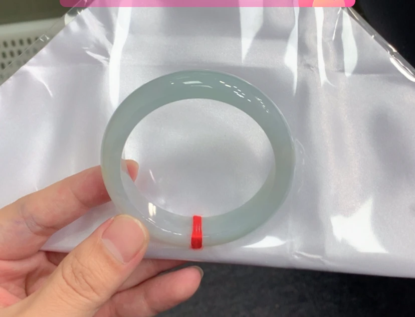 翡翠手镯冰蓝底55正圈 幸福左右专属链接