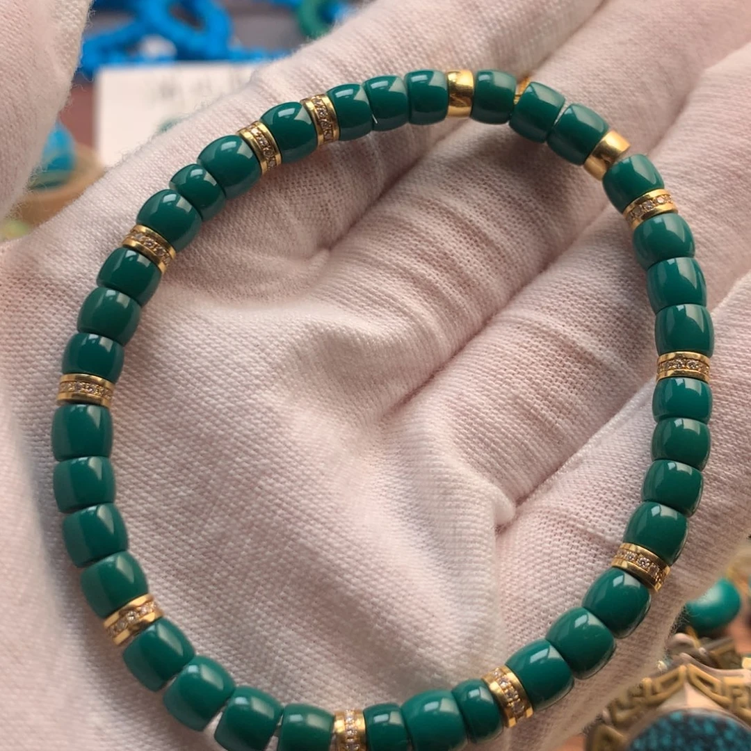 绿松石18K金镶嵌绿松石5.6mm