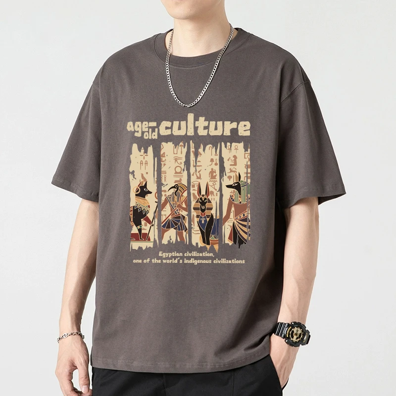 美式短袖t恤男士2025夏季纯棉凉感宽松男生上衣半袖圆领休闲体恤