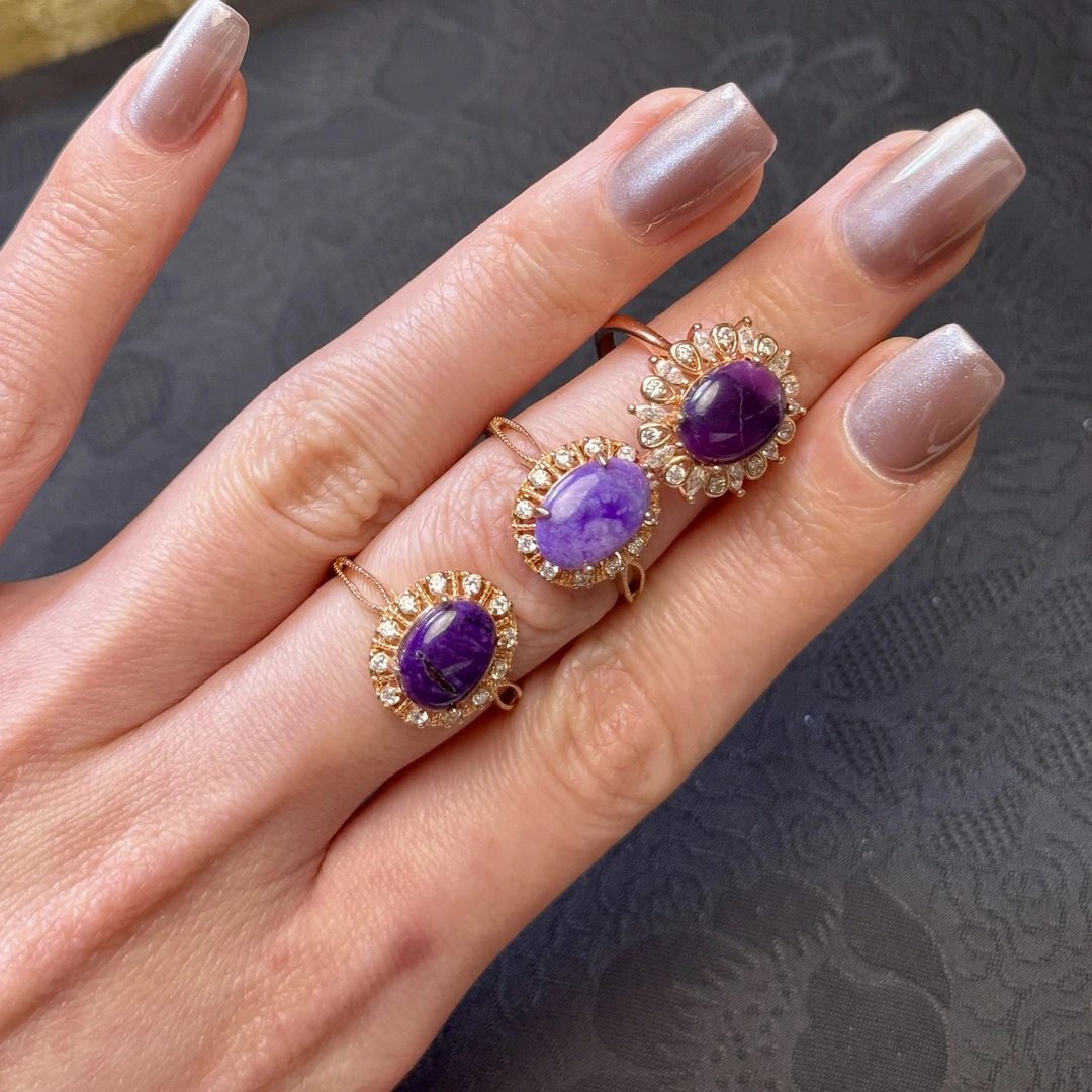 舒俱来戒指 丝绒紫 -爱心（天然珠宝多样性发其一）